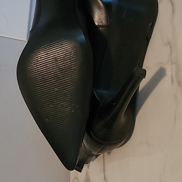 Lauren Ralph Lauren Black Leather Pointed Toes Chelsea Ankle Sock Boots Wmns 9 - Picture 10 of 13